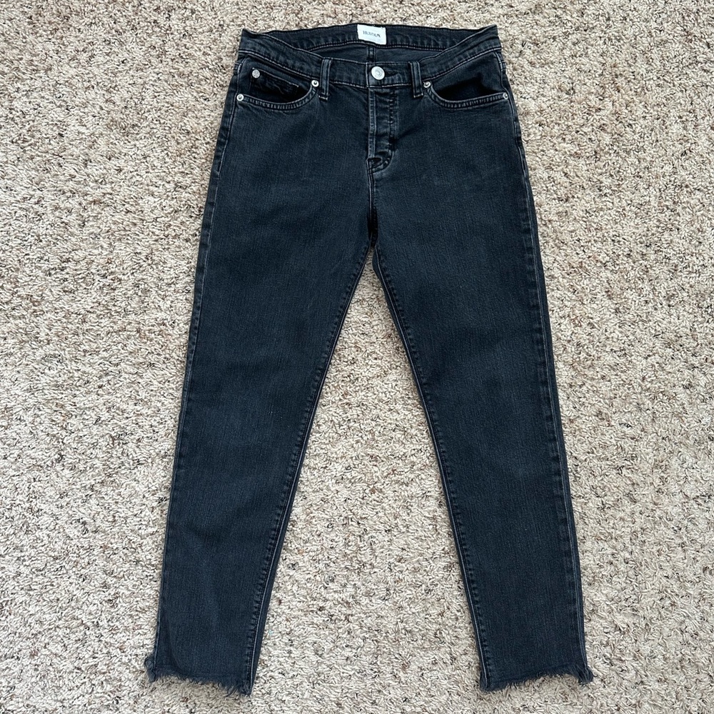 Hudson Luxe Crop Riley Fray Hem in Black